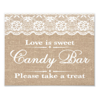 Wedding Signs - Burlap & Lace - Candy Bar -