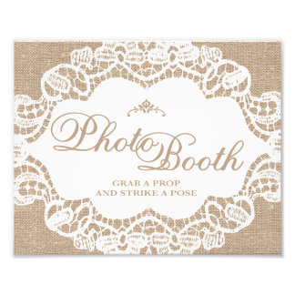 Wedding Signs - Burlap & Lace - Photo Booth -