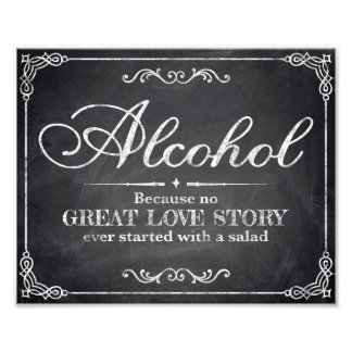 Wedding signs - chalkboard - Alocohol -