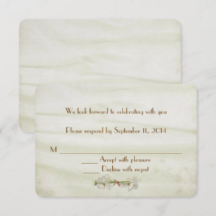 Wedding Silk with Daisies RSVP Invitation