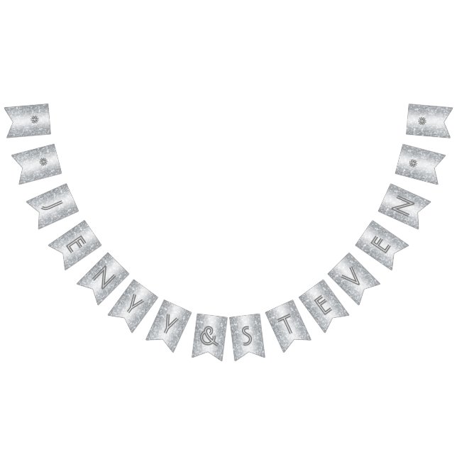 ☆WEDDING☆ Silver Glitter Look Bunting (All)