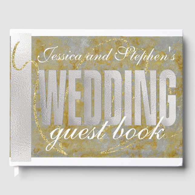 Wedding Silver Lining Guest Book (Front)