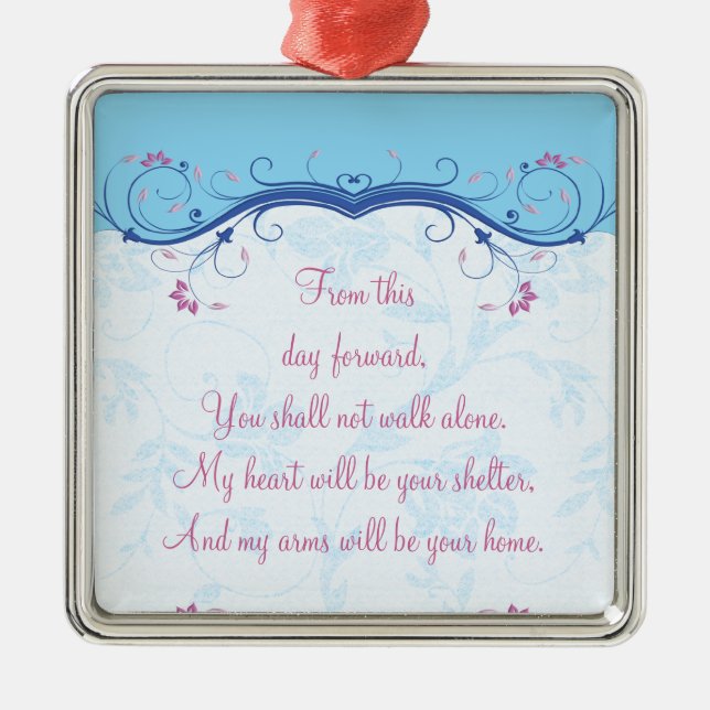 Wedding Silver Love Ornament (Front)