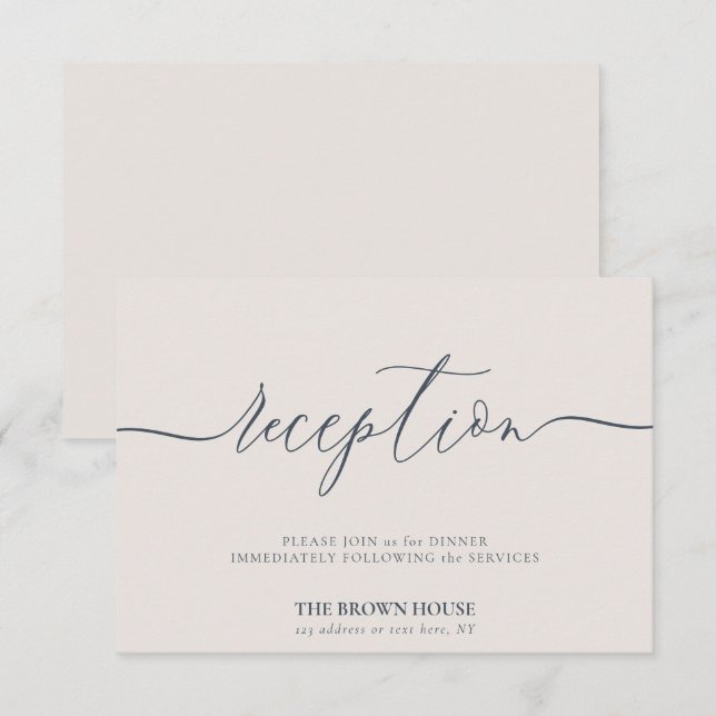 Wedding Simple After Dinner Reception Invitation (Front/Back)