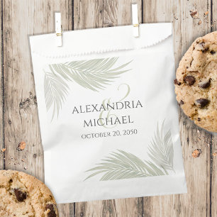 Wedding Simple Candy Favours Minimalist Palm Leave Favour Bags