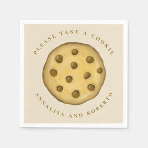 Wedding Simple Cute Dessert Chocolate Chip Cookie Napkin