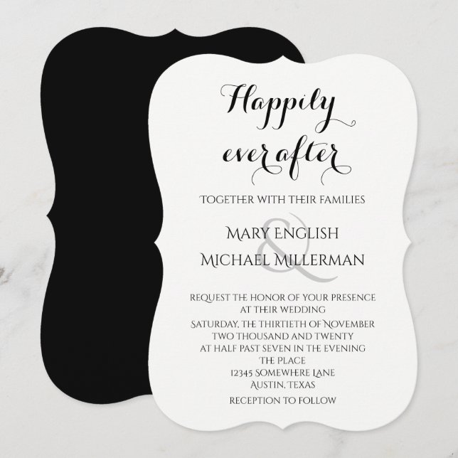 Wedding Simple Elegant Happily Every After Invitation (Front/Back)