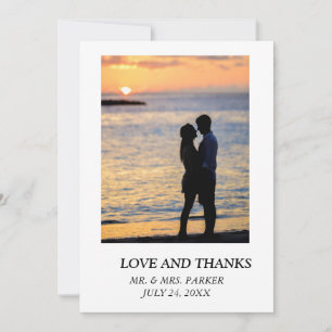 Wedding Simple Elegant Text and Image  Thank You Card