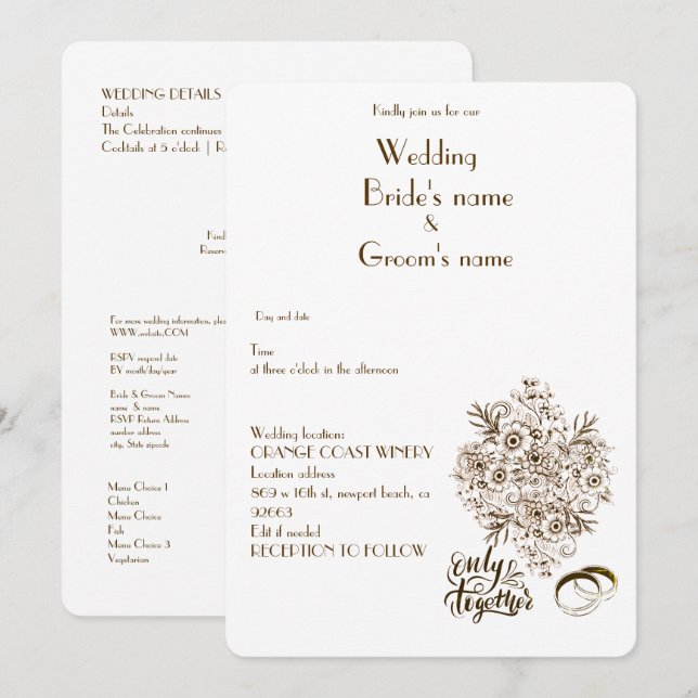wedding simple invitation (Front/Back)