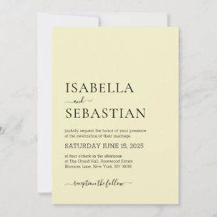 Wedding Simple Light Khaki Invitation