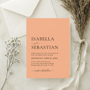 Wedding Simple Light Salmon Invitation