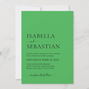 Wedding Simple Medium Sea Green Invitation
