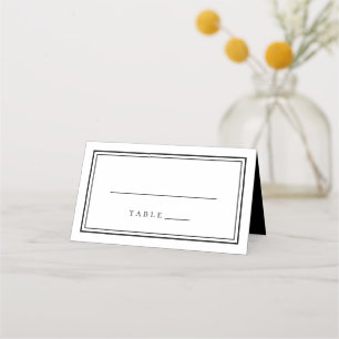 Wedding Simple Minimalist Chic Black & White Place Card