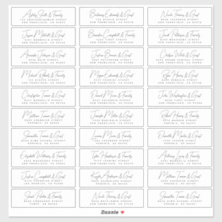 Wedding Simple Modern Chic Guest Names & Address