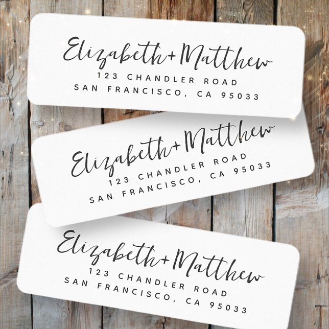 Wedding Simple Modern Chic Script Return Address (Creator Uploaded)