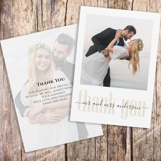 Wedding Simple Modern Trendy Minimalist Thank You Card (Creator Uploaded)