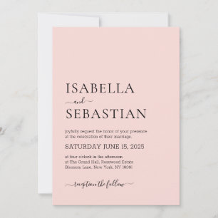Wedding Simple Peach Blossom Invitation
