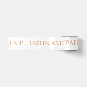 WEDDING SIMPLE STYLISH MODERN ELEGANT CUSTOM WHITE SATIN RIBBON