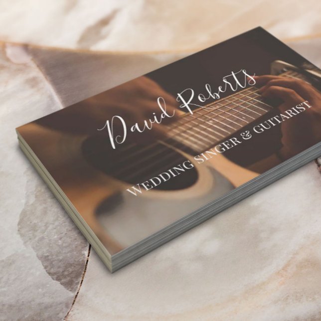 Wedding Singer & Guitarist Typography Business Card (Creator Uploaded)