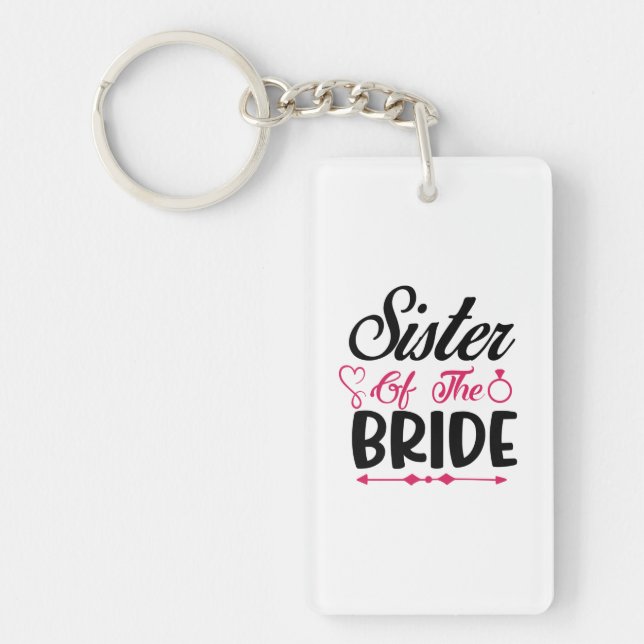 Wedding Sister Of The Bride Key Ring (Front)