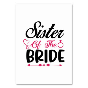 Wedding Sister Of The Bride Table Number
