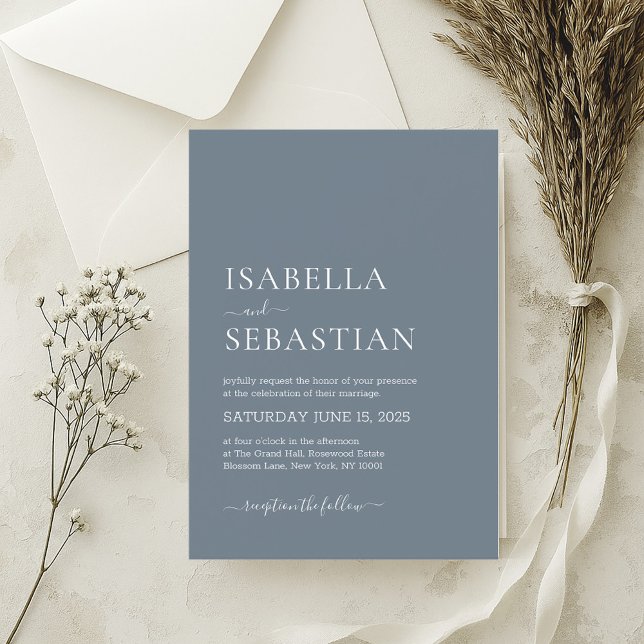 Wedding Slate Grey Invitation (Creator Uploaded)
