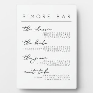 Wedding S'more Bar Menu Sign, Smore Recipe Poster Plaque