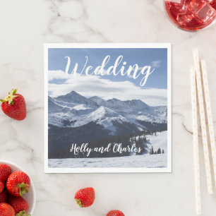 Wedding Snowy Mountains Theme Napkin
