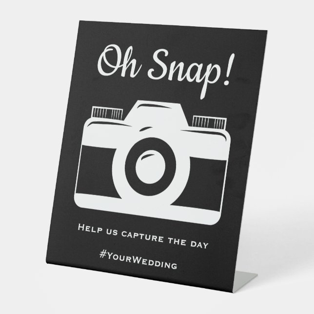 Wedding Social Media Photo Pedestal Sign (Front)