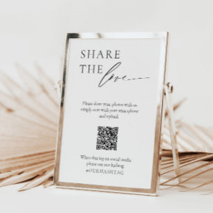 Wedding Social Media Table Sign with QR code