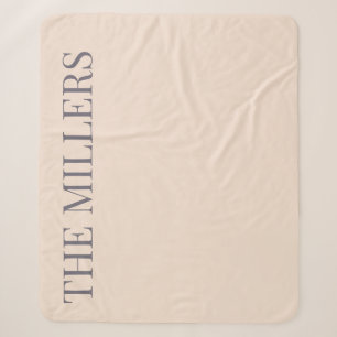 Wedding Soft Blush And Muted Plum-Grey Gift Sherpa Blanket