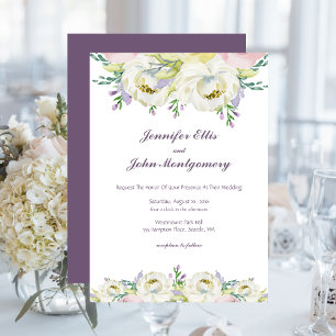 Wedding Soft Purple Flowers Invitation
