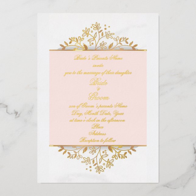 Wedding Softness Wedding Foil Invitations  (Front)
