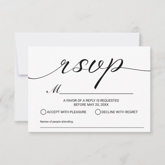 Wedding Song Request Cassette Tape RSVP Card (Front)