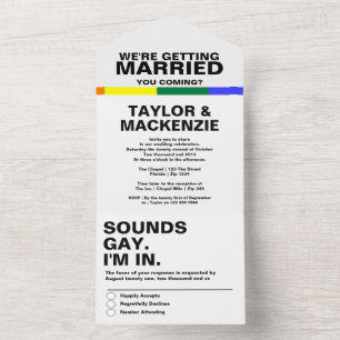 Wedding Sounds Gay Fun Rainbow Pride All In One Invitation
