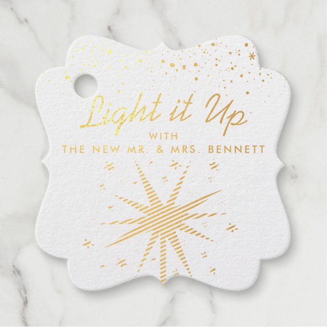 Wedding Sparkler Light Up Favour Tags (Front)