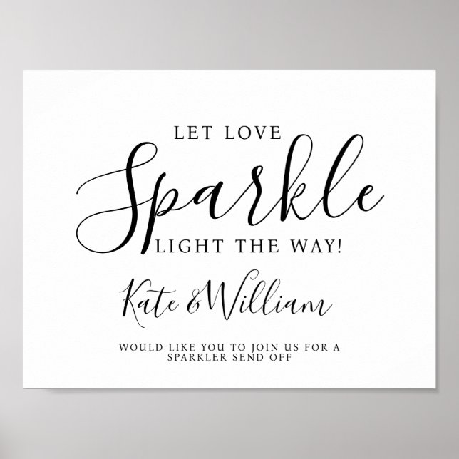 wedding sparkler send off wedding poster (Front)