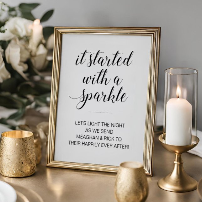 Wedding Sparkler Sign It Started With A Sparkle (Creator Uploaded)