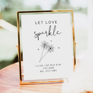 Wedding Sparkler Sign, Modern Newlywed Send Off Poster
