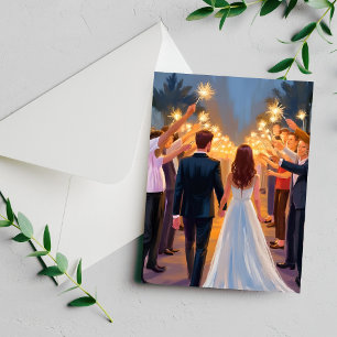 Wedding Sparklers   Marriage Celebration Card