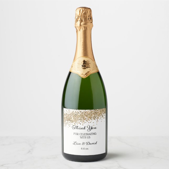 Wedding Sparkling Wine Bottle Labels (Front)