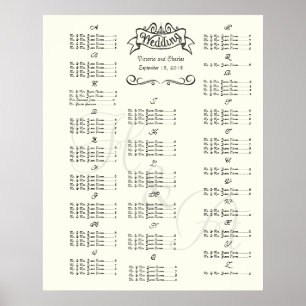 Wedding Special Event Guest Seating Chart