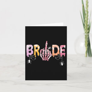 Wedding Spooky Halloween Skeleton Bride Just Marri Card