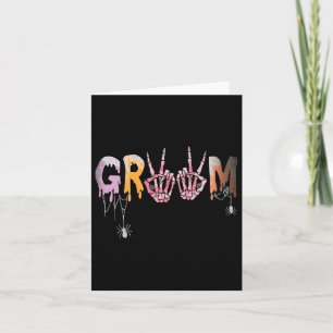Wedding Spooky Halloween Skeleton Groom Just Marri Card
