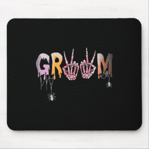 Wedding Spooky Halloween Skeleton Groom Just Marri Mouse Mat