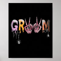 Wedding Spooky Halloween Skeleton Groom Just Marri
