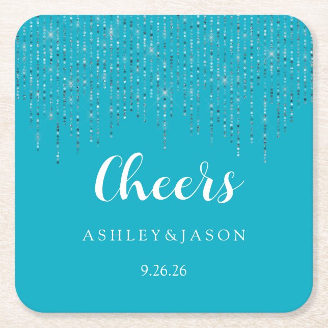 Wedding  square paper coaster (Front)