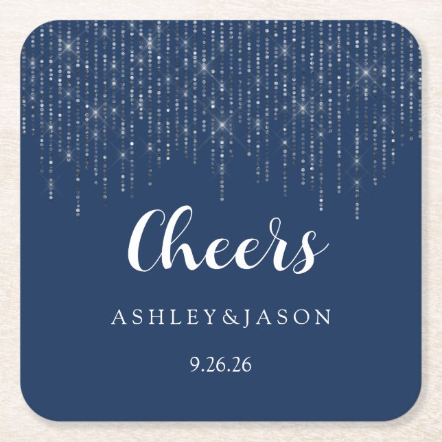 Wedding  square paper coaster (Front)