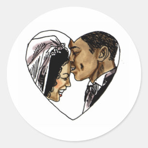Wedding Stamps 6 Classic Round Sticker