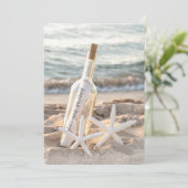 Wedding Starfish Message In A Bottle Invitation (Standing Front)